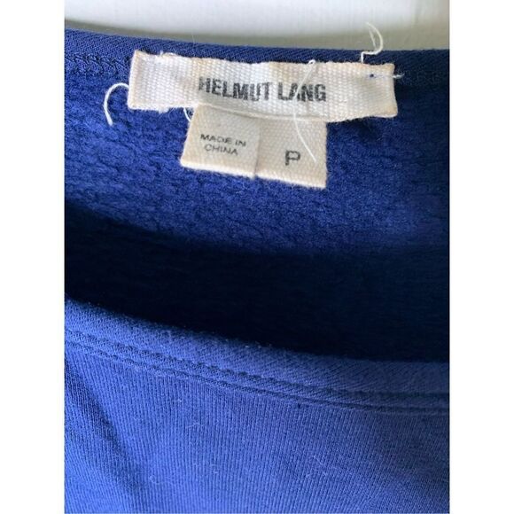 Helmut Lang Long Sleeve Top Asymmetrical Sweatshirt navy blue women’s size XS - Picture 3 of 5